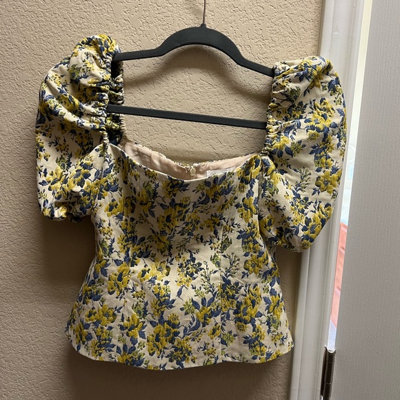 Lovers + Friends Revolve Jacquard Floral Top - Picture 2 of 5